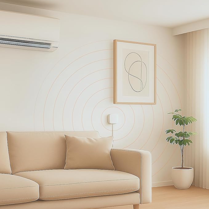 Smart Sensor for Air Quality Monitor, AC Control CO, WiFi Quality, Energy Savings Monitoring | Ideal for Airbnb, Homes & Offices | Tracks Temp, Humidity, Smoke, Noise & More | Version 2.O