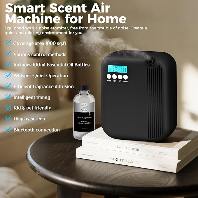 Hotel Collection Diffuser, 3000 Sq.Ft of Coverage, Scent Diffusers for Home Large Room, Office Waterless Essential Oil Diffuser