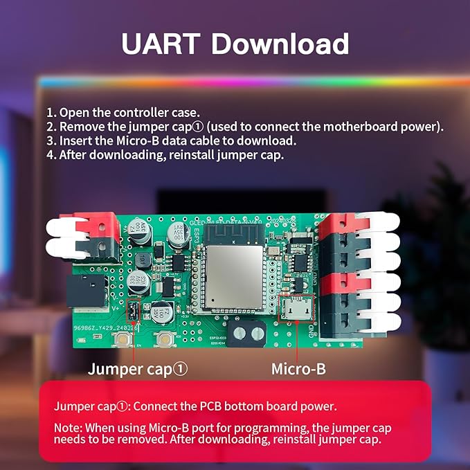 GLEDOPTO ESP32 WLED LED Strip Controller Mic UART Download Music Sound Dynamic Mode RGB IC DIY WiFi APP Control Easy Wiring for WS2811 WS2812 SK6812 TM1814 WS2813 WS2815 FCOB Addressable Strip Light