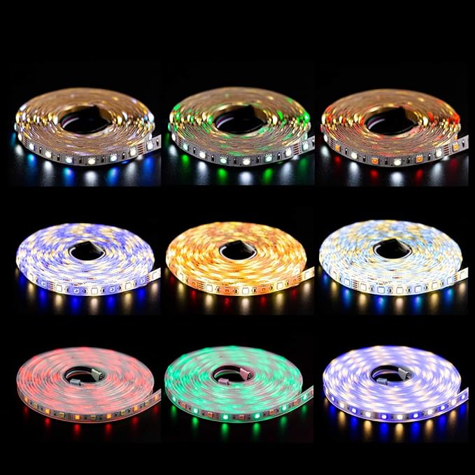 BTF-LIGHTING 5050 RGBW RGB+Cool White(6000K-7000K) 150RGB+150White LED Tape Light 5m 16.4ft 60LED/m Multi-Colored IP30 10mm Width FPCB DC12V for Bedroom Home Decoration(No Adapter or Controller)