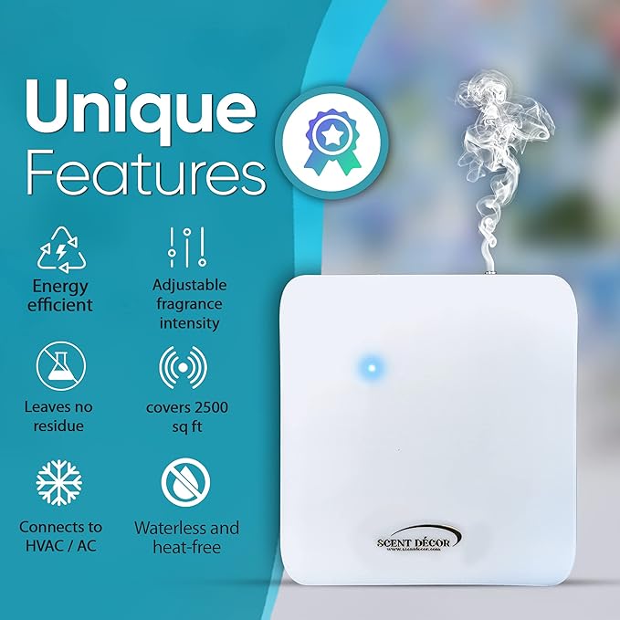 Scent Diffuser for Large Area Aroma Diffuser Scented Oil Machine, HVAC Aromatherapy Fragrance Waterless Essential Oil Scent Diffuser for Home with Timer, 2500 sq ft Coverage, MyScent 230