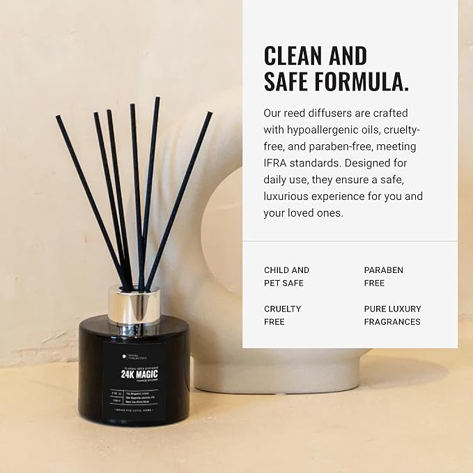 Desert Rose Reed Diffuser Set,Luxury Hotel Inspired Home Diffuser, Lasting 4 Month Longevity, 100mL