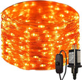 RUICHEN Plug in Fairy Lights with Switch, Waterproof 66 Ft 200 LED Silver Wire Starry String Firefly Lights for Bedroom, Patio, Garden, Balcony, Dorm, Orange