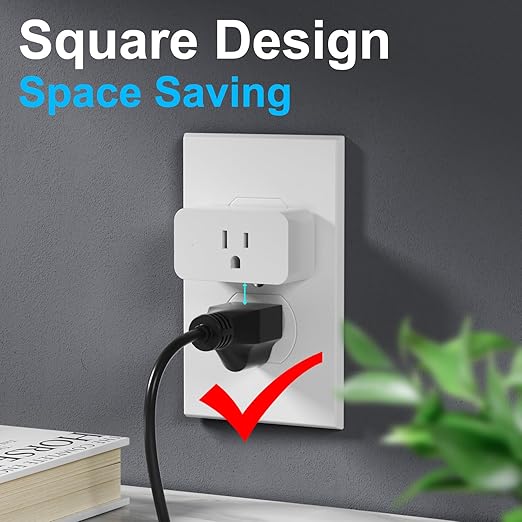 4 Pack Smart Plugs, WiFi Outlets Work with Alexa&Google Assistant,15A/1800W Max, Smart Sockets with Remote Control, Timer Plug with Group Control, No Hub Required, ETL & FCC Certified, 2.4ghz only
