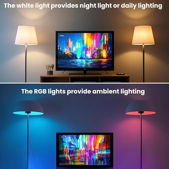 Luxvista B10 RGB LED Light Bulb - E26 Color Changing LED Bulb - 3W RGB+Daylight+Warm White, B10 Chandelier Colored Candle Bulb for Home Decoration Party (2-Pack)