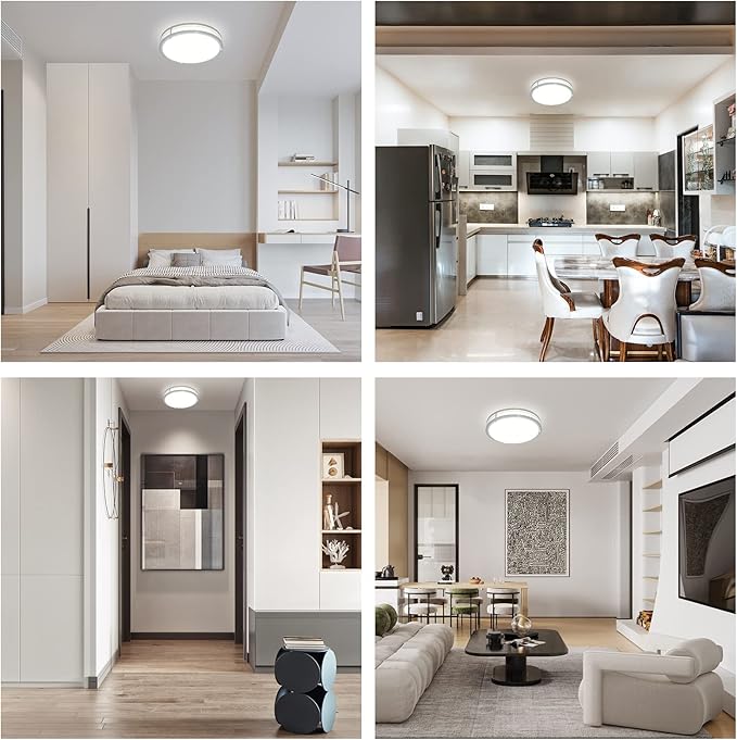 Arcfox 18W LED Flush Mount Ceiling Light Fixture 12 inch 860lm 5CCT Selectable 3000K/3500K/4000K/5000K/6000K Modern Ceiling Lamp Dimmable for Dining Room Hallway Bedroom Living Room