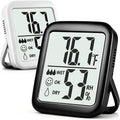 Antonki 2 Pack Room Thermometer for Home, Hygrometer Indoor Humidity Meter Gauge, Digital Temperature and Humidity Monitor Sensor for House, Terrarium, Incubator, Greenhouse - Battery Included