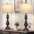 Touch Lamps for Night Stands Set of 2-29.5" Tall Bedside Lamp with USB C+A, 3 Way Dimmable Bedroom Lamps, Vintage Brown Table Lamps for Living Room
