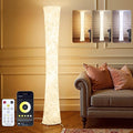 WORLD WIN LED 3 Color Temperature Floor Lamp for Living Room, 61'' Modern Floor Lamp with with Foot Switch, APP & Remote Control, Timer Setting, Dimmable Standing Corner Lamp for Bedroom, Office