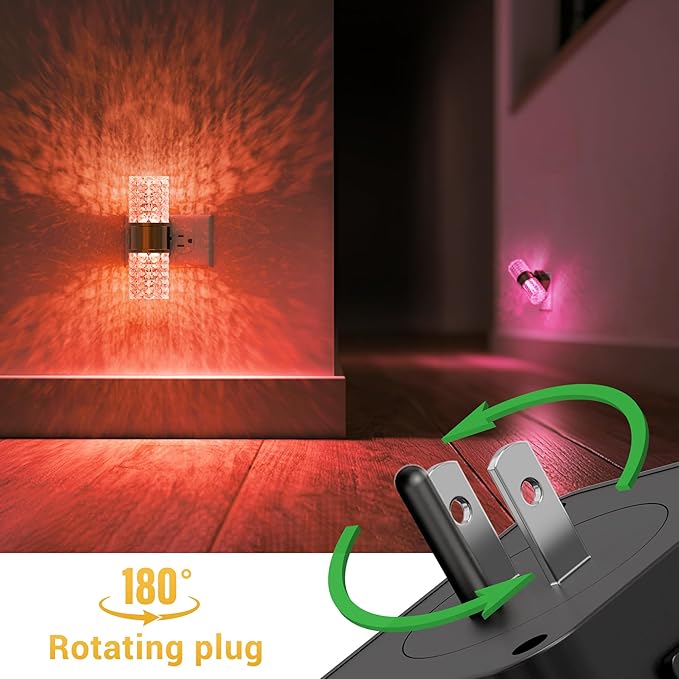 L LOHAS LED Night Light, Night Lights Plug into Wall, 10-Color RGB Change Nightlights,10/50/100LM Adjustable Automatic Nightlights Pulg in with Dusk to Dawn Sensor for Room Bathroom Hallway