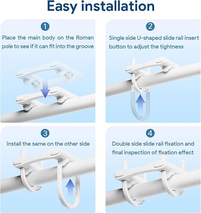 Smart Motorized Curtain Opener and Closer Roman Rod Mounting Accessories, Roman Rod Ring, Dedicated to the Installation of Liutangfly Electric Curtain Robot Used In the Roman Rod