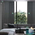 Yoolax Smart Retractable Curtain Compatible with Alexa and Google Home, Motorized Curtain Hardwired with Remote Customized Size (Shiny Silver Grey)