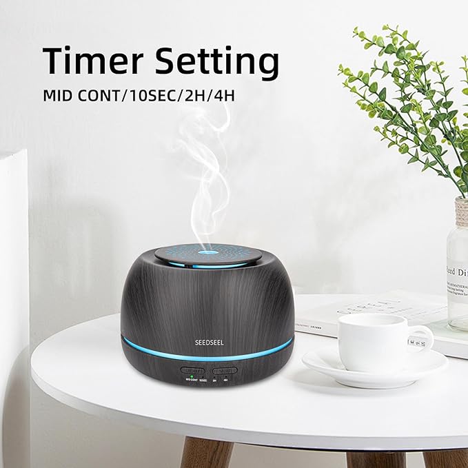 300ML Essential Oil Diffuser,Ultrasonic Aromatherapy Diffuser, 7-Color Gradient Lights, Remote Control, 8 Hours Run Time, Suitable for Home,Office