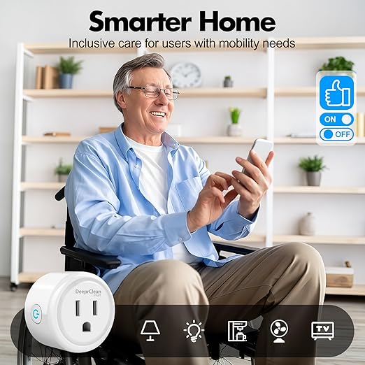 Mini Smart Plugs That Work with Alexa, Wifi Socket Compatible with Google Assistant, App Controlled Outlet with Timer & Schedule, 2.4GHz Wi-Fi Only Wireless Plugs Outlet for Smart Home Life