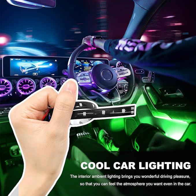 6 PCS 15 LED Strip Underbody Light, DC 12V 1Ft Flexible Underglow Car LED Light Strip with 6 Inch Wire, Waterproof LED Interior Exterior Decoration for Car Truck Motorcycle (Green)