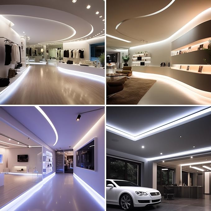 24V 15MM Wide COB LED Strip Light 32.8ft (2 Rolls of 16.4ft), 4000K Natural White Super Bright 25W/M 2750LM/M CRI 92 LED Tape Lights with Power Supply for Living Room Commercial