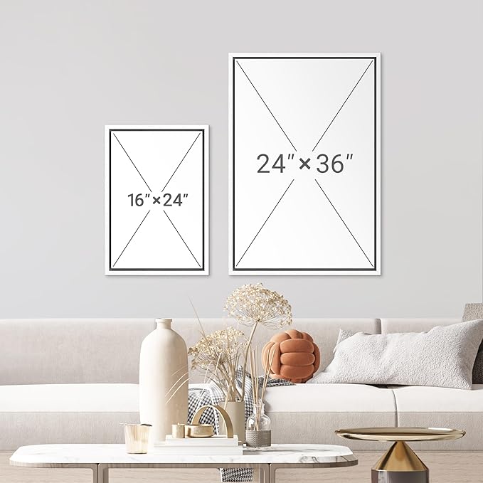 wall26 Framed Canvas Print Wall Art Set William Style Cotton Prints Exhibition Illustrations Modern Art Decorative Floral Botanical Minimal for Bedroom - 16"x24"x3 White