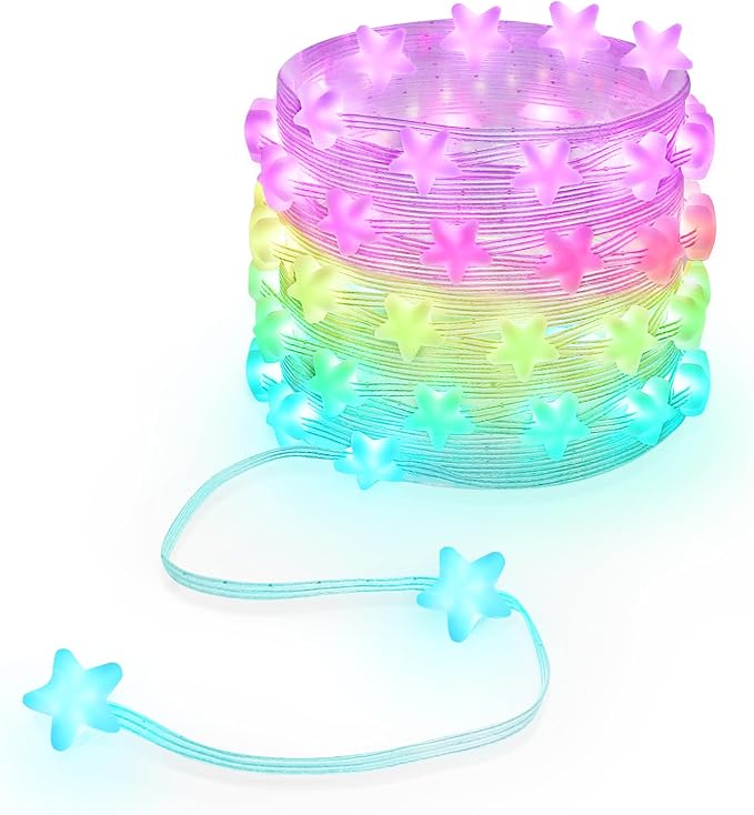 16.5ft Star String Lights, 33 LED RGB Color Changing String Fairy Lights, Smart APP & IR Remote Control, 200+ Scene Modes for Bedroom Backdrop Indoor Outdoor Christmas Decorations