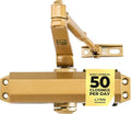 LYNN HARDWARE Light Duty Automatic Door Closer (Brass/Gold) - Highly Durable Cast Aluminum, Commercial or Home Use, Adjustable Speed Controls, 3 Mounting Options, 3 Hour Fire Rated (DC5003 Model)