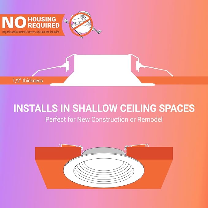 HAL0 6" Smart Wi-Fi® Recessed Canless LED Downlight 4-Pack, Connected by WiZ Pro - RLWZC612-4PK