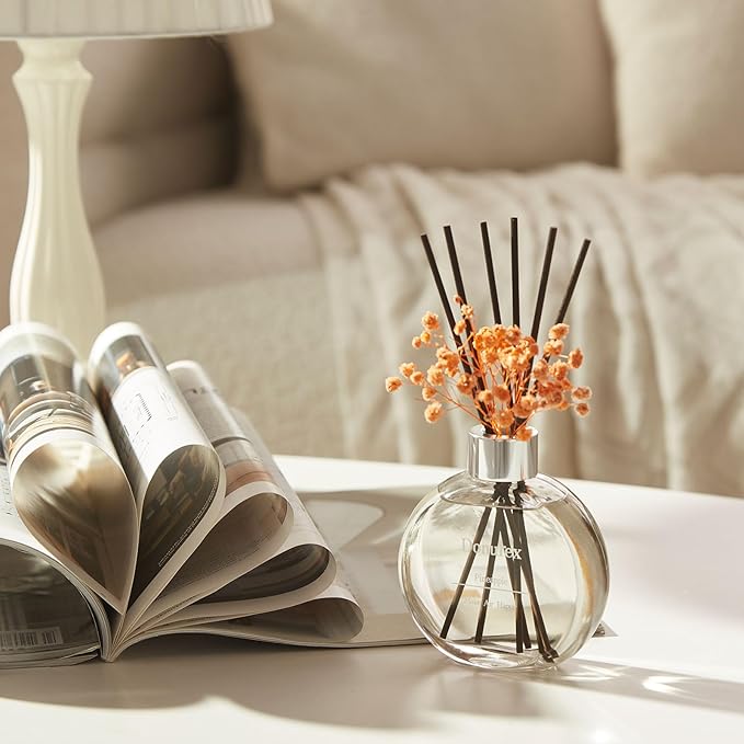 Flower Reed Diffuser Set 5.07oz Pineapple Scent Diffuser with Sticks Home Fragrance Reed Diffuser for Bathroom Shelf Decor