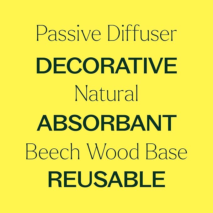 Plant Therapy Passive Sunflower Essential Oil Diffuser – No Heat or Water Needed – Natural Aromatherapy Diffuser for Home, Office, Travel – Elegant Ceramic & Wood Design