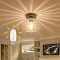 Tbaoinal Semi Flush Mount Ceiling Light with Diamond Glass Shade, 36-Faceted Panels Create Starburst Effect, 1200LM LED Bulb Included Matte Black Ideal for Hallway Entryway Kitchen Bathroom Bedroom