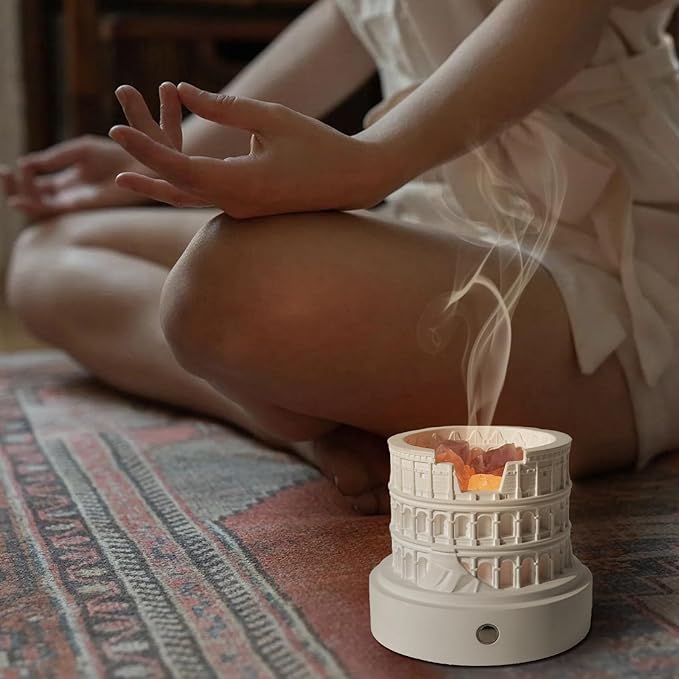 Colosseum Night Light & Essential Oil Diffuser – Roman Architecture Decorative Lamp with Warm LED Glow, Cordless Rechargeable Accent Light for Bedroom, Living Room, Meditation & Spiritual Décor
