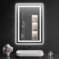 24"x36" LED Bathroom Mirror with Lights, Dimmable, Anti-Fog, Lighted Bathroom Vanity Mirror for Wall, Backlit + Front Lit, Memory Function, Shatter-Proof, Tempered Glass