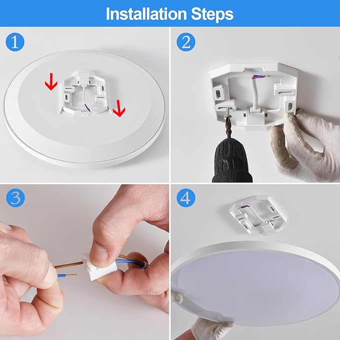 Smart Ceiling Light with Remote Control - 12Inch 30W Flush Mount Ceiling Light, RGB Color Changing Ambient Light for Bedroom, Kitchen, Dining Room, Basements