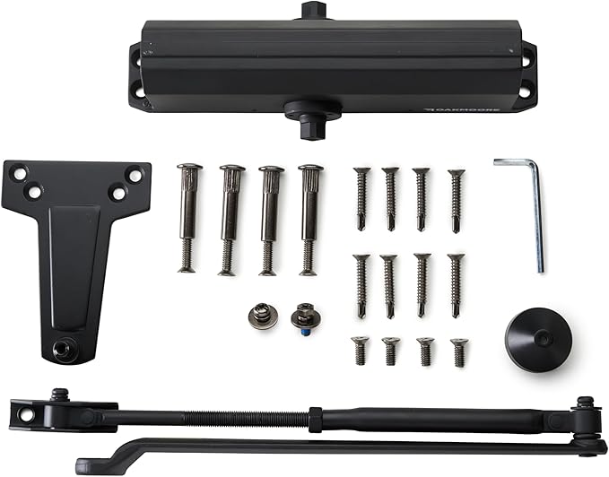 Commercial Heavy Duty Automatic Door Closer, ADA UL Grade 1 Listed Self Closing Door Hinges, Door Closers Commercial High Traffic, Auto Door Closer, Hydraulic Spring Soft Close - Black