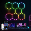 HYPERLITE Hexagon Garage Lights: 8 Grid Hexagon LED Lights with Music Sync Mode, App & Remote Control, Multi-Color Honeycomb Light for Gaming Room, Gym, Garage