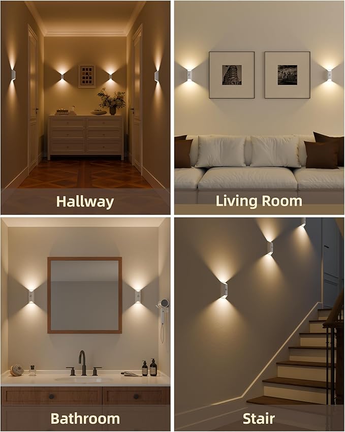 Motion Sensor Wall Light, 4000mAh Rechargeable Battery Operated Wall Sconce, 3 Color Temps, Dimmable, Cordless Magnetic Night Light with Remote, Timer, for Hallway, Stair, Closet, Bedroom, Garage