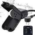 ELEGRP PQR10 Outdoor Smart Plug Waterproof IP66, WiFi Plug Compatible with Alexa & Google Assistant, Smart Outdoor Outlet for String Lights, No Hub Required, 1875 Max, UL Certified, 1 Pack, Black