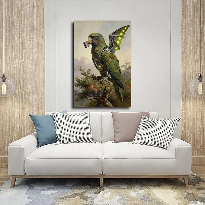 Framed Mechanical Fantasy Wall Art for Modern Living Room Industrial Sci Fi Decor Statement Piece 20x30inch(50x75cm)