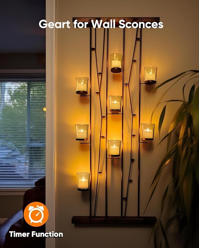Homemory 24Pack Timer Flameless LED Votive Candles, Long Lasting Battery Operated Tea Light with Timers, 6 Hours On and 18 Hours Off Cycle Automatically for Wedding, Table Decorations (Ivory Base)