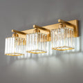 19.5" KnurledBrassWallSconcesSetof2,BronzeBathroomVanityLightFixtureswithWaterRipplesGlassTube,ModernLampforBedroom,LivingRoom,Hallway,Staise,Mirror,Kitchen
