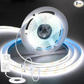 iNextStation 32.8ft/10M White COB LED Light Strip, DC24V CRI 93+ Strip Light, 6000K Color Temperature LED Lights, 8mm Width LED Tape Lights, Dimmable COB Strip Light for TV Backlight(with Plug)
