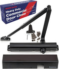 Heavy Duty Commercial Door Closer, ADA UL Grade 1 Listed Automatic Self Closing Door Hinges, Door Closers Commercial High Traffic, Auto Door Closer, Hydraulic Spring Soft Close (Black)