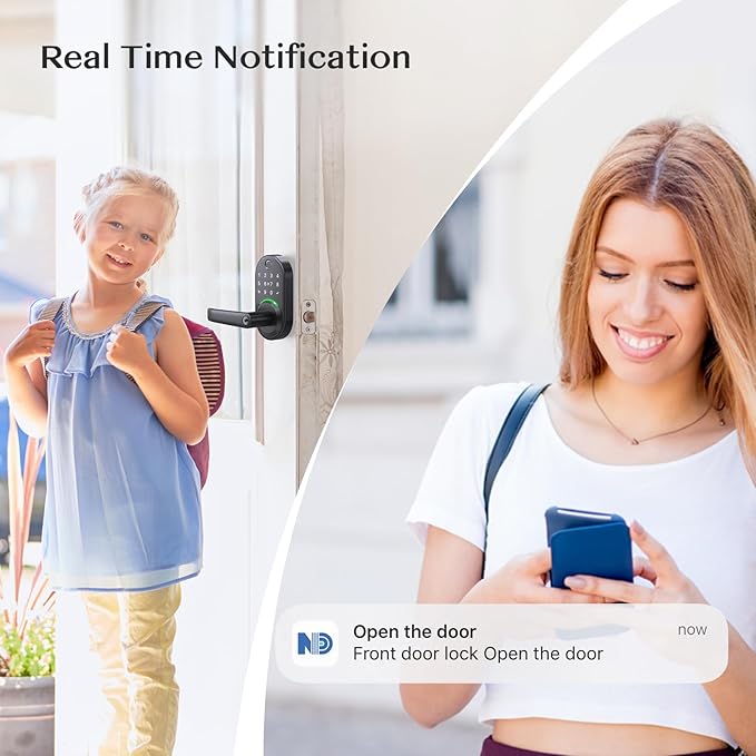 WiFi Gateway for YR01 YR05 Smart Lock with Handle,Compatible with Nice Digi App, Remotely Control Keyless Entry Door Lock,Compatible with Alexa to Voice Control Smart Door Lock