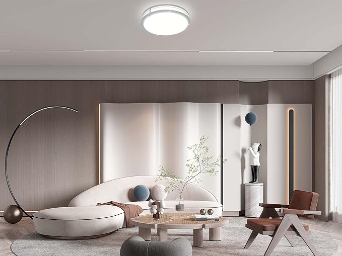 Arcfox 18W LED Flush Mount Ceiling Light Fixture 12 inch 860lm 5CCT Selectable 3000K/3500K/4000K/5000K/6000K Modern Ceiling Lamp Dimmable for Dining Room Hallway Bedroom Living Room