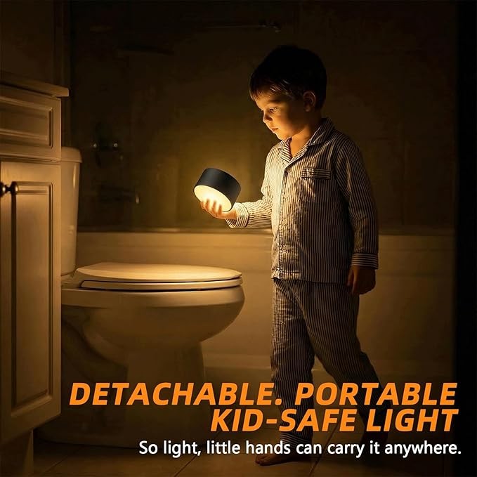4-in-1 LED Floor Lamp with Detachable Magnetic Head - Adjustable Height Standing Lamp & Table Lamp, Portable Night Light for Bedroom, Reading, Nursing, Non-Disturbing Sleep Aid(Black)