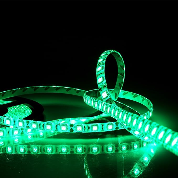 SUPERNIGHT Green LED Light Strip, 16.4ft Bright Green LED Tape Lights, 300 Units SMD 5050 LEDs, IP65 Waterproof Flexible Rope Lights for Room, Kitchen, Under Cabinet Lighting, Party