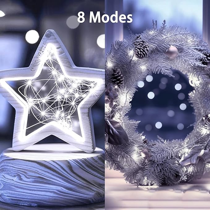 4 Pack Cuttable Fairy Lights Battery Operated, Waterproof 20FT 60LED Twinkle Lights with Timer Indoor Outdoor, Fairy Battery String Light for Bedroom, Classroom, Wedding, Christmas Décor(Cool White)