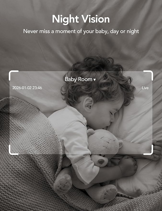 GNCC 2K WiFi Cameras for Home Security, Security Camera Indoor, Baby/Pet Camera with Phone App, 2.4/5GHz, Motion Detector, Night Vision, 2-Way Audio, SD/Cloud Storage, Works with Alexa & Google Home