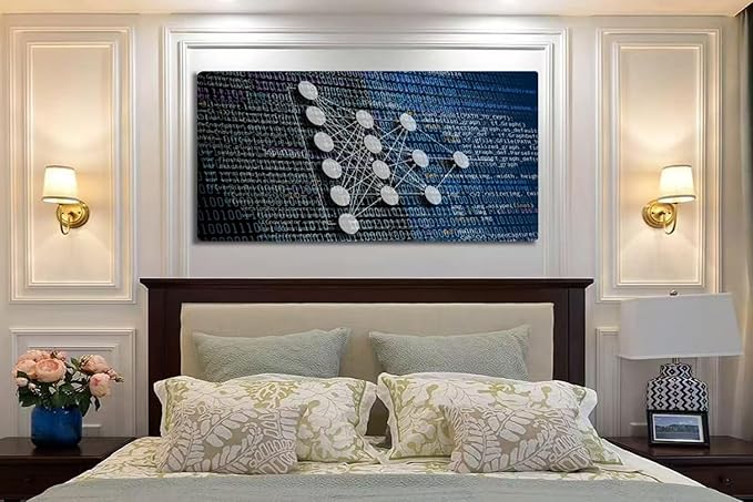 Wibinuki Wall Art Wall Decor Wall Paintings AI(Artificial Intelligence) for Living Room Bedroom Bathroom Home Decor Can Be Hung Directly 20"x 40"