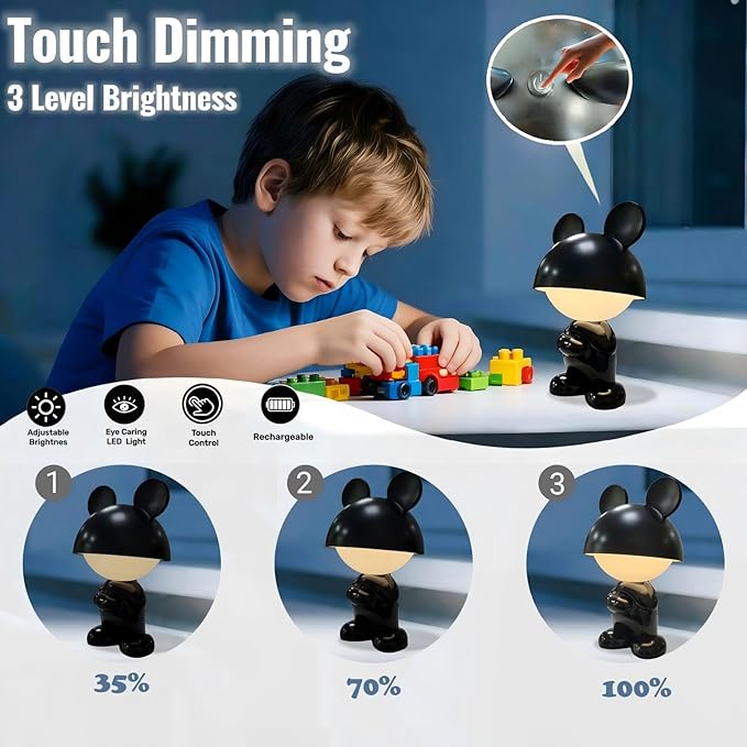 Night Lights for Kids,Rechargeable Table Light,Touch Bedside Lamps,Cordless Dimmable Warm White Light,Baby Nursery,Breastfeeding,Sleep Aid,Cute Easter Gifts for Newborns Toddlers Boys Girls