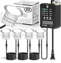 HIBOITEC Low Voltage Deck Lights Kit with Transformer Dimmable Timer and Photocell Sensor Outdoor Recessed LED Deck Lighting IP67 Waterproof 4000K for Stair Step Outdoor Garden Yard 22Pack