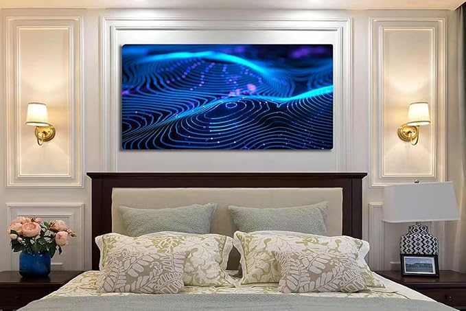 Wibinuki Wall Art Wall Decor Wall Paintings Da Flow And Technology. s of innovion, AI, cloud technology for Living Room Bedroom Bathroom Home Decor Can Be Hung Directly 20"x 40"