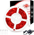 Red 50 Feet Led Lights Strip Indoor Rope Lights Easy DIY Cuttable Strip Lights for Wine Cabinet Bar Room Bathroom Living Room Kitchen Ceiling Wall Vanity Mirror Decor
